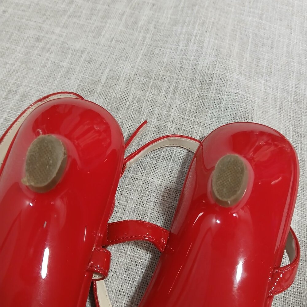 Cherry Red Patten Leather Strappy Kitten Heal Sandle by Franco Sarto Size 7M - Picture 5 of 10